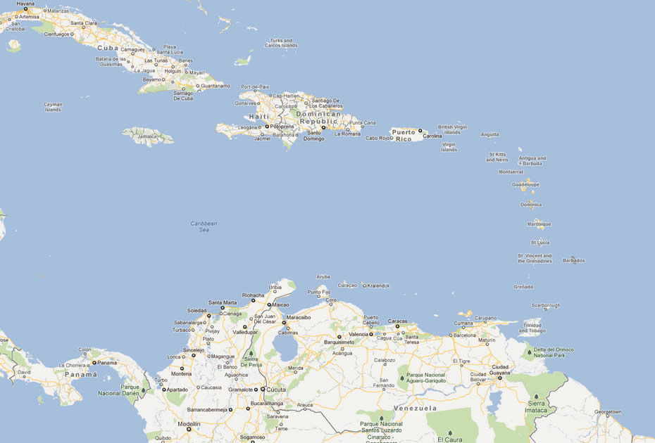 carte du Barbade caraibes mer